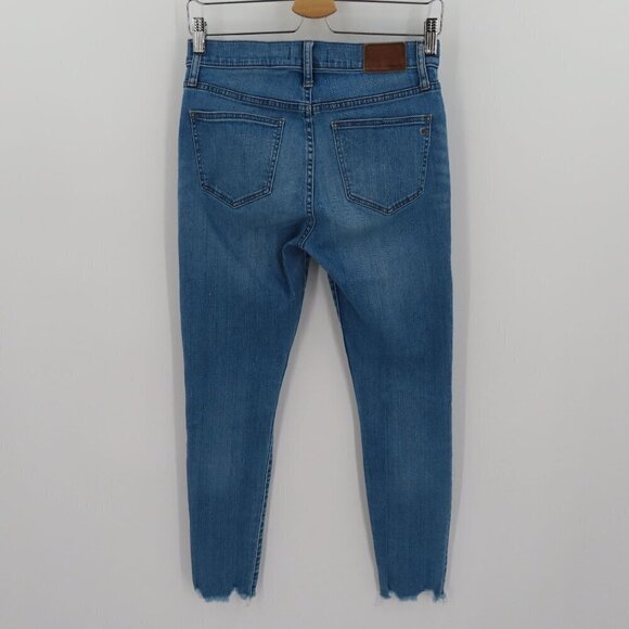 Madewell Womens 27 9in High Rise Light Wash Blue Denim Jeans Distressed Raw Hem - Picture 7 of 15